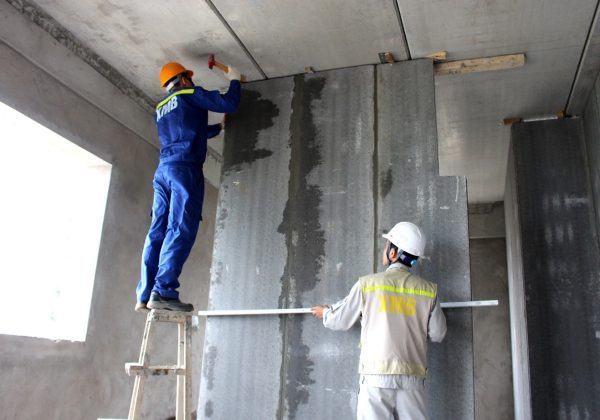 Sản phẩm tấm tường Acotec Xuân Mai đáp ứng tốt được điều kiện thi công nhanh.